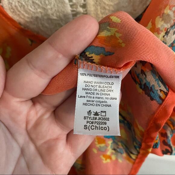 Annabelle Crochet Back Sleeveless Top Women's Size Small Orange Cream Multicolor - Picture 5 of 7